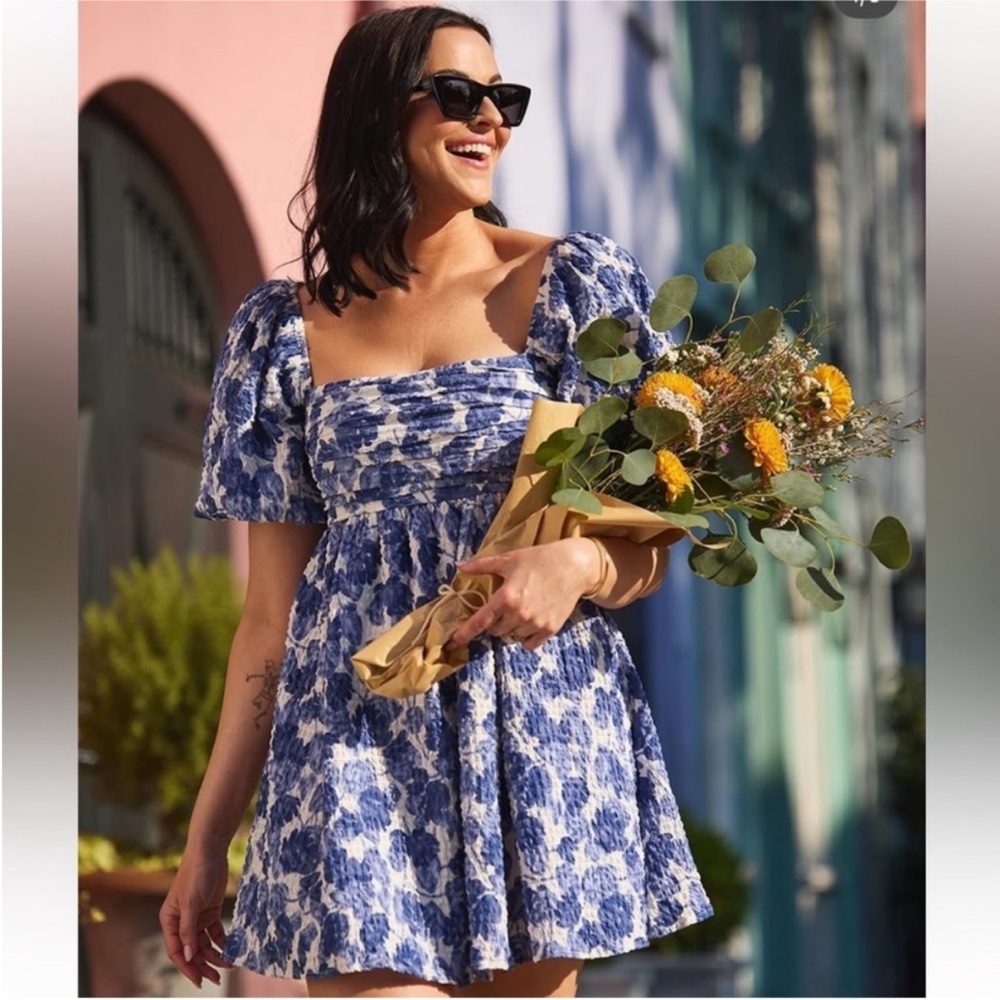 NWT Abercrombie Emerson Puff Sleeve Mini Dress